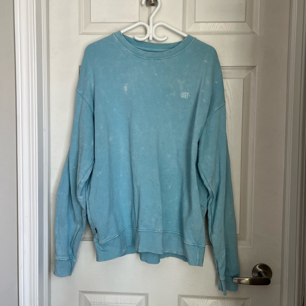 Obey sky blue crewneck sweatshirt